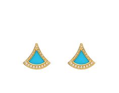 Divas Dream 18 Kt Yellow Gold Earrings Set With Turquoise Elements And Pavé Diamonds Bulgari Earring, Earrings Bvlgari, Bvlgari Divas Dream, Dream Earrings, Gold Earrings Set, Turquoise Earring, Yellow Gold Earrings, Yellow Gold Earring, High Jewelry