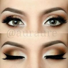 bronze makeup fro eyes, would look nice with navy ball/ prom dress Diy Makeup Setting Spray, Mekap Mata, Makeup Tip, Make Up Inspiration, Makijaż Smokey Eye, Braut Make-up, Makeup Setting Spray, Makeup Goals