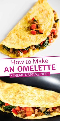 how to make an omelette with hearty spinach