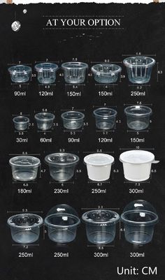 a poster showing different types of plastic bowls and lids for food preparation, with instructions on how to use them