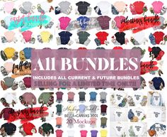 the all bundles bundle includes all different t - shirts