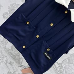 Size: XS, S, M, L, XL, XXL, XXXL It comes with Dust box, Care manual, Tag, and Paper bag.Size Guide: Luxury Navy Tops For Work, Luxury Navy Top For Workwear, Luxury Navy Top For Work, Luxury Tops With Pockets, Us Country, Women Clothes, Size Guide, Clutch Bag, Paper Bag