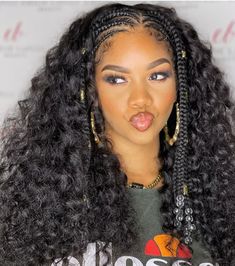 Curly Braided Hairstyles, Wave Hairstyles, Feed In Braids Hairstyles, Braided Cornrow Hairstyles, Box Braids Hairstyles For Black Women, Braids Hairstyles Pictures, Cute Box Braids Hairstyles, Protective Hairstyles Braids, Cool Braid Hairstyles