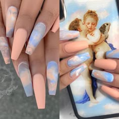 Brushing Hair, Angel Nails, Nagellack Trends, Different Nail Designs, Vibrant Nails, Blue Nail, Nail Swag, Summer Acrylic Nails, Halloween Nail Designs