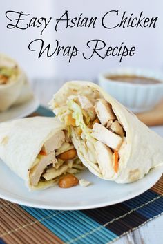 This delicious Asian Chicken Salad Wrap recipe is so easy to make and is a real crowd pleaser! Healthy Chicken Wrap Recipes, Veggie Train, Wrap Recipes For Lunch, Chicken Salad Wrap Recipe, Easy Asian Chicken, Asian Chicken Wraps, Chicken Wraps Healthy, Rolled Chicken Recipes, Asian Chicken Salad