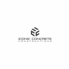 the logo for iconic concrete constructions, which is designed to be used as a construction company