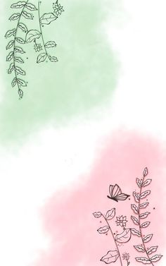 a drawing of a plant with pink and green leaves