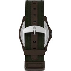 This green resin watch, which has a quartz movement and analog time display display, complements any outfit. This casual timepiece features an analog time display. This item can be returned to any Target store or Target.com. This item must be returned within 90 days of the in-store purchase, ship date or online order pickup. See return policy for details. See the return policy for complete information. Green Casual Watch For Outdoor Activities, Casual Leather Watch Accessories For Outdoor, Functional Green Watches For Outdoor Activities, Casual Watch Accessories With Analog Display For Everyday Use, Functional Green Watch With 10atm Water Resistance, Casual Outdoor Chronograph Watches, Casual Brown Watch Accessories With Leather Strap, Casual Watches With Subdials For Outdoors, Casual Watches With Subdials For Outdoor Activities