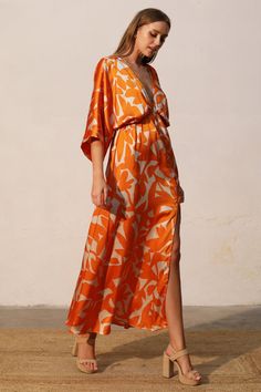 Kimono Maxi Dress, Satin Kimono, Shoe Gifts, Love Affair, New Arrival Dress, British Indian, Tulum, Mommy And Me, Deep V