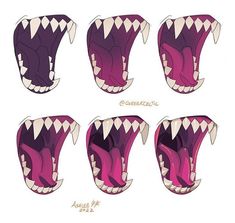 an animal's mouth is open and showing the different stages of it's teeth