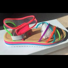 - Brand New - Size 3 In Big Girls - Steve Madden Playful Spring Sandals, Playful Flat Sandals For Spring, Playful Sandals For Spring Vacation, Playful Spring Vacation Sandals, Playful Synthetic Jelly Sandals For Spring, Playful Pink Synthetic Jelly Sandals, Cute Adjustable Jelly Sandals For Spring, Playful Non-slip Multicolor Sandals, Playful Multicolor Non-slip Sandals