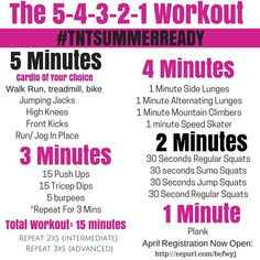 the 5 - 4 - 3 - 1 workout for women is shown in pink and white