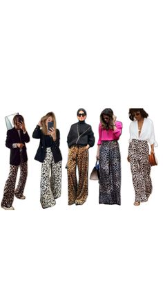 Wide Legged Pants Outfit, Leopard Pants Outfit, Wide Pants Outfit, Wide Leg Outfit, Pants Outfit Winter, Wide Leg Pants Outfit, Winter Pants Outfit, Leg Pants Outfit, Leopard Pants