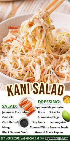 Spicy Mango Kani Salad, Cani Salad Recipe, Kano Salad Recipe, Koni Salad, Kami Salad, Koni Salad Recipe, Kani Salad Recipe Easy, Mango Kani Salad Recipe, Kani Salad Dressing