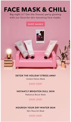 Bobbi Brown NYE email. Big Night In? Get Radiant Skin By Midnight With Our Masks Holiday Skincare, Christmas Newsletter, Eye Wrinkles, Email Inspiration, Discount Design, Email Blast