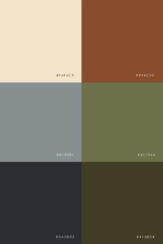 the color scheme for an interior design project, with different shades of brown and green