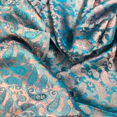 PURE MULBERRY SILK Fabric by the Yard Handmade Fabric | Etsy Blue Silk Fabric For Wedding, Blue Brocade Fabric For Wedding, Blue Fabric With Traditional Patterns For Weddings, Elegant Blue Silk Embroidered Fabric, Blue Wedding Fabric With Traditional Patterns, Silk Fabric For Wedding With Traditional Drape, Elegant Silk Fabric For Festivals, Traditional Silk Fabric For Wedding Drape, Traditional Drape Silk Fabric For Wedding