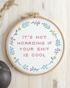 a cross stitch pattern with the words, it's my day and i'm already there now