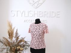 Ready to ship item, no need to waiting for production, can ship today! Description: Item Number #1511 Blossom Lace Top T-shirt sleeve Bust circumference: XS - 78 cm chest (31 in), Total length: length 55 cm (21.5 in) Bicep: 24 cm (9.5 in) Color of lace: Dark Blush All buttoned back Goes with thin strapped silk undertop in Dark Blush color, as a present. Amazing trendy handmade lace top. 3d lace with blossom is very gentle and stylish. Amazing thing in any wardrobe. Perfect for any outfit: with p Dark Blush, Wedding Dresses Corset, Wedding Top, Bride Accessories, Handmade Lace, Cropped Tube Top, Top T Shirt, Lace Crop Tops, Blush Color