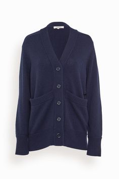 Dorothee Schumacher Sweaters Modern Statements Cardigan in True Navy Dorothee Schumacher Modern Statements Cardigan in True Navy Trousers And Loafers, Cardigan Oversized, Leather Camera Bag, Fitted Cardigan, Black Accessories, Solid & Striped, Blue Outfit, Ulla Johnson, Model Measurements