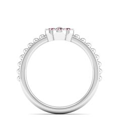 Enhance your elegance with our stunning red stone ring. This exquisite piece perfectly combines the rich red hue of the stone, creating a captivating contrast that will surely turn heads. Ideal for both formal occasions and everyday wear, this ring exudes sophistication and style effortlessly. Metal: 14K Gold Setting Type: Prong Rhodium Finish: Yes, on White Gold Gemstone Details: Gemstone: Ruby Shape: Round Average Dimensions: 2.50 MM Quantity: 04 Average Cut: Very Good Average Color: Medium to Red Stone Ring, Dance Jewelry, Birthstone Gifts, Ring Pendant Necklace, Red Stone, Ruby Ring, Gold Set, Mens Wedding Bands, Bridal Rings