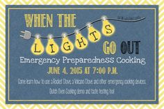 an advertisement for the emergency preparedness cooking contest