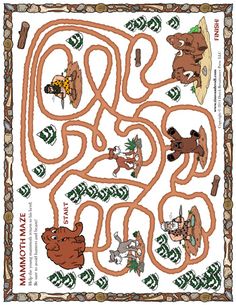 an animal maze is shown with animals on it