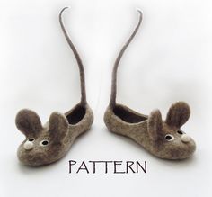 two slippers made to look like mice