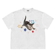 Bright t-shirt with a cute kitten graphic surrounded by colorful stars Size:• M: Bust: 98cm/ 38.6 in, Length: 68cm/ 26.8 in• L: Bust: 102cm/ 40.2 in, Length: 70cm/ 27.6 in• XL: Bust: 106cm/ 41.7 in, Length: 72cm/ 28.3 in• 2XL: Bust: 110cm/ 43.3 in, Length: 74cm/ 29.1 in• 3XL: Bust: 114cm/ 44.9 in, Length: 76cm/ 29.9 inMaterial: Cotton, Polyester Cute Shirt Designs Aesthetic, Graphic T Shirts Aesthetic, Clothes Y2k Aesthetic, Star Clothes, All Aesthetic, Y2k Grunge Aesthetic, Y2k Fashion Outfit, Grunge Aesthetics, Pastel Shirt