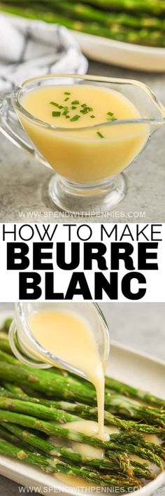 how to make beurre blancc with asparagus in a glass bowl