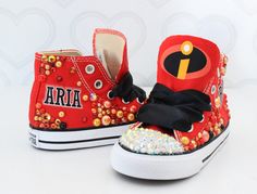 Fun High-top Sneakers For Birthday, Incredibles Party, Incredibles Birthday Party, Birthday Shoes, Overalls Boys, Tutu Dress Costumes, Pink Toes, Girls Overalls, Girls Converse