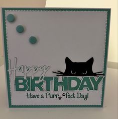 a birthday card with a black cat on it