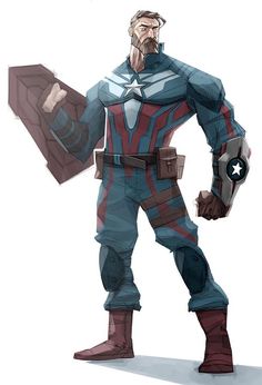 the captain is standing with his hand on his hip and holding a shield in one hand