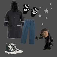 an assortment of clothing and shoes for children