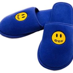 Brand New In Packaging Sold Out On Website Unisex Size Comfortable Blue Slippers With Rubber Sole, Comfortable Blue Indoor Slippers, Comfortable Blue Slippers With Cushioned Footbed, Blue Indoor Slippers With Cushioned Footbed, Blue Cushioned Indoor Slippers, Blue Indoor Slippers With Rubber Sole, Blue Slip-on Indoor Slippers, Blue Slip-on Slippers For Indoor Use, Blue Casual Indoor Slippers