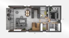 an overhead view of a floor plan for a house