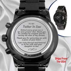 a watch with the message to brother on it