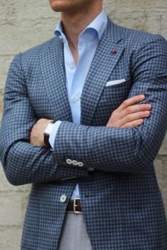 Blue Blue Sport Coat, Style Gentleman, Sport Jacket Men, Gingham Jacket, Style Lookbook, Kate Upton, Sharp Dressed Man, Man Style, Well Dressed Men