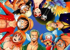 one piece characters are surrounded by others