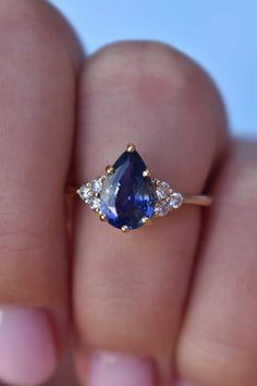 Sapphire Engagement Ring Teardrop, Teardrop Sapphire Engagement Ring, Pear Shaped Sapphire Engagement Rings, Pear Shaped Sapphire Ring, Parti Sapphire Ring, Pear Sapphire Engagement Ring, Sapphire Engagement Ring Pear, Pear Sapphire Ring, Pear Shape Engagement Ring