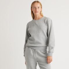 Size Medium - Brand New Beautiful, Comfortable Sweater - Heather Grey Color. Long Sleeve - Comes In Original Quince Packaging. No Boyfriend, Silk Pjs, Comfortable Sweater, Organic Cotton Clothing, The Girlfriends, Organic Fabrics, Cotton Fleece, Boyfriend Fit, Comfort Zone