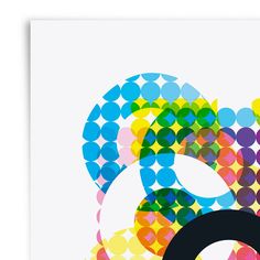 an abstract poster with circles on it