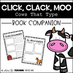 a black and white cow with the words cows that type book companion