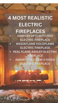 most realistic electric fireplace Vent Free Gas Fireplace Logs, Electric Fireplace Options, Electric Fireplace Faux Mantle, Brick Around Electric Fireplace, Realistic Fireplace Insert, Electric Logs For Fireplace, Simplifire Electric Fireplace