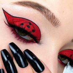 Akatsuki Makeup, Anime Makeup Looks, Naruto Makeup, Makeup For Deep Set Eyes, Eye Makeup Dramatic, Eye Makeup Inspiration, False Lashes Natural, Eyeliner Eye Makeup, Eye Makeup For Hooded Eyes