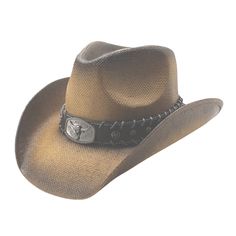 Material: Fine Toyo w. Faux Leather Feature: Comfort Elastic Sweatband Brim Size: 3.25" Enhance your style with our cowhorn embellished hat. The 3.25 inch brim provides ample sun protection while the sweatband inside keeps you comfortable. Perfect for any outdoor activity. Western Wide Brim Sun Hat Upf 50+, Brown Sun Hat For Rodeo, One Size Fits Most, Cowgirl Straw Hat, Western Style One-size Beach Hat, Summer Straw Hat For Rodeo, One Size, Brown Sun Hat For Rodeo, One Size, Straw Fedora Hat, Straw Fedora, Cowgirl Hat