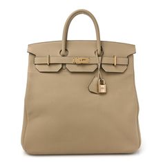 This is an authentic HERMES Togo HAC Birkin 40 in Trench. This spacious travel tote is crafted of fine togo calfskin leather in beige with expansive sides and a durable reinforced base. The bag features rolled leather top handles and a cross over flap with polished gold plated tipped straps and turn lock closure with a padlock and keys as well as a leather covered key clochette. This opens to a matching matte chvre goatskin leather interior. High-end Beige Epsom Leather Bag, Modern Beige Epsom Leather Bag, Timeless Beige Epsom Leather Bag, Business Bags In Togo Leather, Luxury Neutral Bags, Designer Togo Leather Bag, Beige Epsom Leather Travel Bag, Designer Togo Leather Bag For Everyday Use, Beige Epsom Leather Bag With Smooth Grain