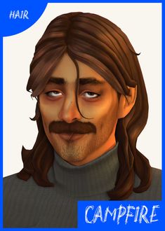 a man with long hair and a mustache