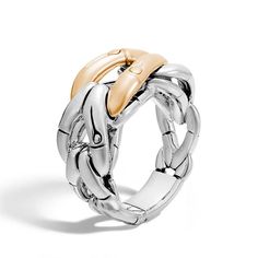 John Hardy Bamboo Two Tone Woven Ring | JR Dunn John Hardy Rings, Link Ring, Woven Ring, Linking Rings, Men Ring, 18k Gold Ring, John Hardy, Silver Engagement Rings, Gold Collection