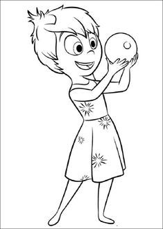 a cartoon character holding an apple